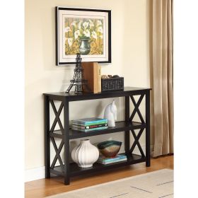 3-Tier Black Sofa Table Bookcase Living Room Shelves