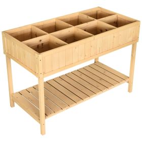 FarmHome 8 Grid Fir Wooden Raised Garden Planter Box