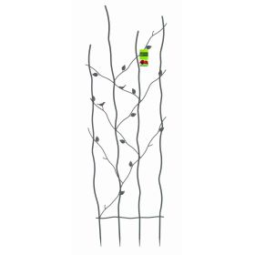 60-inch High Metal Garden Trellis with Climbing Vine Leaf Design