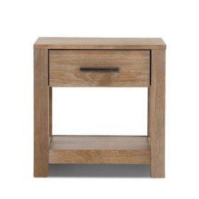 Farmhouse Traditional Rustic Pine Wood 1-Drawer Nightstand Bedside Table