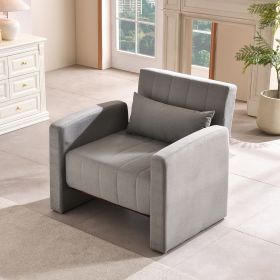 Solid Wood Foliding Chair, Sofa, 39" x 33" x 36", Five adjustable positions, Bed, Lounger, Gray