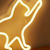 1pc LED Neon Sign Cat-shaped Night Lights, 5V USB Power Supply Neon Lamp With 2 Hooks For Home Bedroom Dorm Party