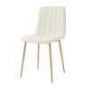 Modern beige cloth dining chair , Fabric Accent Upholstered Chairs Side Chair with wood-transfer Metal Legs for Home Furniture Living Room Bedroom Kit