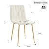 Modern beige cloth dining chair , Fabric Accent Upholstered Chairs Side Chair with wood-transfer Metal Legs for Home Furniture Living Room Bedroom Kit