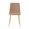 Modern brown cloth dining chair , Fabric Accent Upholstered Chairs Side Chair with wood-transfer Metal Legs for Home Furniture Living Room Bedroom Kit