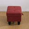 Red Flannel Living Room Sofa Set Ottoman