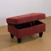 Red Flannel Living Room Sofa Set Ottoman