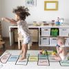 Kids Hopscotch Floor Rug Mat 63x31in Big Space Kids Play Mats Non-Slip Silicone Back Mat Wear-Resistant Kid Hopscotch Rugs Suitable For Children's Roo