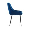 Modern Blue Velvet Dining Chairs , Fabric Accent Upholstered Chairs Side Chair with Black Legs for Home Furniture Living Room Bedroom Kitchen Dinning