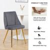 Modern Grey Velvet Dining Chairs , Fabric Accent Upholstered Chairs Side Chair with gold Legs for Home Furniture Living Room Bedroom Kitchen Dinning r