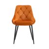 Modern Orange Velvet Dining Chairs , Fabric Accent Upholstered Chairs Side Chair with Black Legs for Home Furniture Living Room Bedroom Kitchen Dinnin