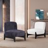 1 Piece Upholstered Velvet Fabric Mid Century Modern Accent Chair with Solid Wood Frame, Comfy Armless Chair for Living Room, Bedroom, Reading, Balcon