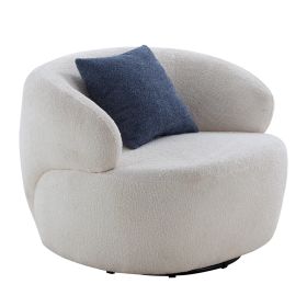 Swivel Barrel Chair Living Room, Single Chair for Small Space Comfy Round Sofa Chair Boucle Accent Chair Circle Sherpa, Arm Chair Reading Room Chair L