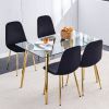 Dining Chairs Set of 4, Modern Mid-Century Style Dining Kitchen Room Upholstered Side Chairs,Accent Chairs spoon shaped with Soft Velvet Fabric Cover