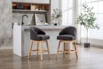 COOLMORE Bar Stools Set of 2 Counter Height Chairs with Footrest for Kitchen, Dining Room And 360 Degree Swivel