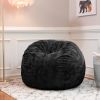 Jaxx Saxx 3 Foot Bean Bag Chair - Faux Fur - Fun Colors, Black