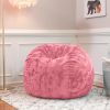 Jaxx Saxx 3 Foot Bean Bag Chair - Faux Fur - Fun Colors, Rose Quartz