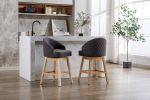 COOLMORE Bar Stools Set of 2 Counter Height Chairs with Footrest for Kitchen, Dining Room And 360 Degree Swivel