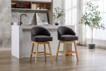 COOLMORE Bar Stools Set of 2 Counter Height Chairs with Footrest for Kitchen, Dining Room And 360 Degree Swivel