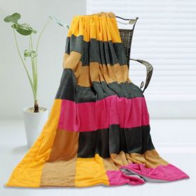 Onitiva - [Sweet Life] Soft Coral Fleece Patchwork Throw Blanket (59 by 78.7 inches)