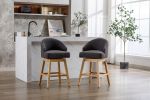 COOLMORE Bar Stools Set of 2 Counter Height Chairs with Footrest for Kitchen, Dining Room And 360 Degree Swivel