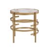 Modern Side Table, Pandora Sintered Stone End Table, Golden Small Coffee Table, 20.67''W x 20.67''D x 21.65'H