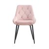 Modern Pink Velvet Dining Chairs , Fabric Accent Upholstered Chairs Side Chair with Black Legs for Home Furniture Living Room Bedroom Kitchen Dinning