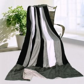 Onitiva - [Dove Gray] Soft Coral Fleece Patchwork Throw Blanket (59 by 78.7 inches)